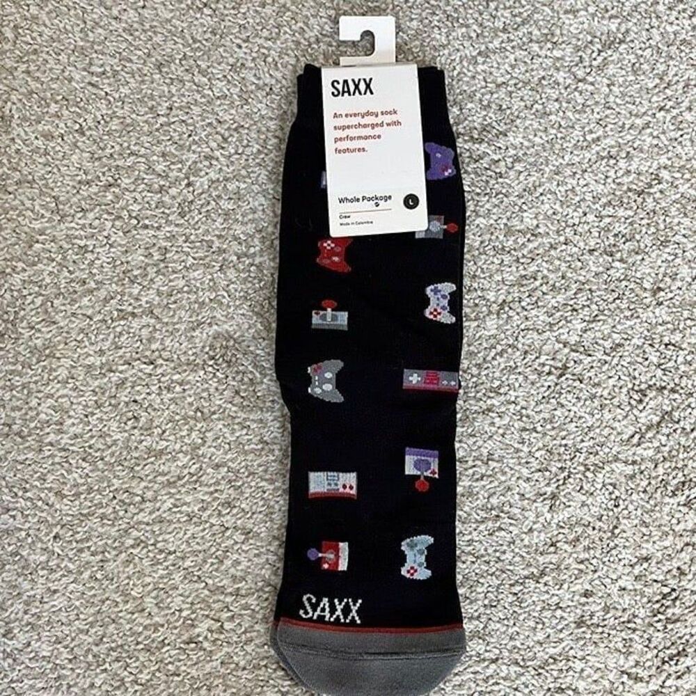 SAXX Dress Socks - Gaming pattern (Shoe size 9-12)